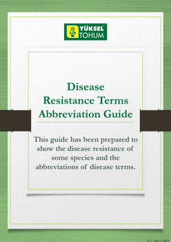 疾病抗性术语缩写指南